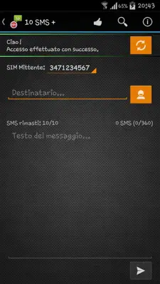 10 SMS + android App screenshot 5